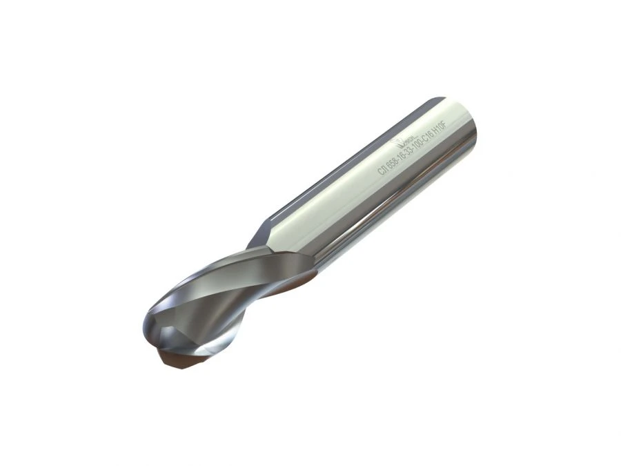 Tungsten carbide end mill with spherical face for light alloys SL 658-20-42-105-C20