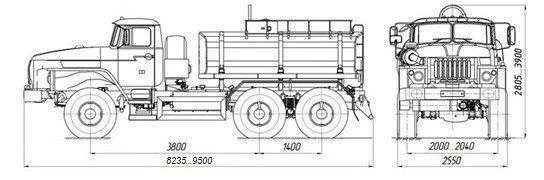 Tank truck for transportation of food liquids (technical water) ??? 4680K3-20 on chassis URAL 5557-1151-60, 5557-1151-62, 5557-1