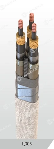 Power cable with copper conductors with paper insulation impregnated with viscous or non-flowing composition for voltage of 35 k
