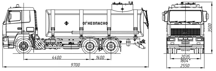 Fuel tanker ATZ 4680G4-11 on chassis MAZ 6312C5, 6312C9, 6312E9, 631228