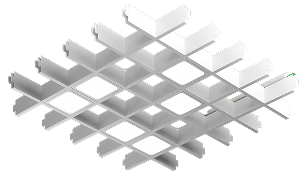 Pelin Pix - LED luminaire. Designed for use in rooms equipped with Grigliato™ ceilings.