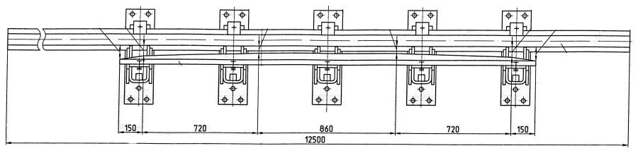 Crosstie rail with counter rail of type P50 grade 2/9 (project 2892.03.000/-01)