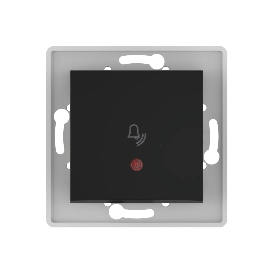 CADUCEUS ALING PRESTIGE Flush-mounted push-button switch with indication 10A, 250V~, black (soft touch), article no. 601