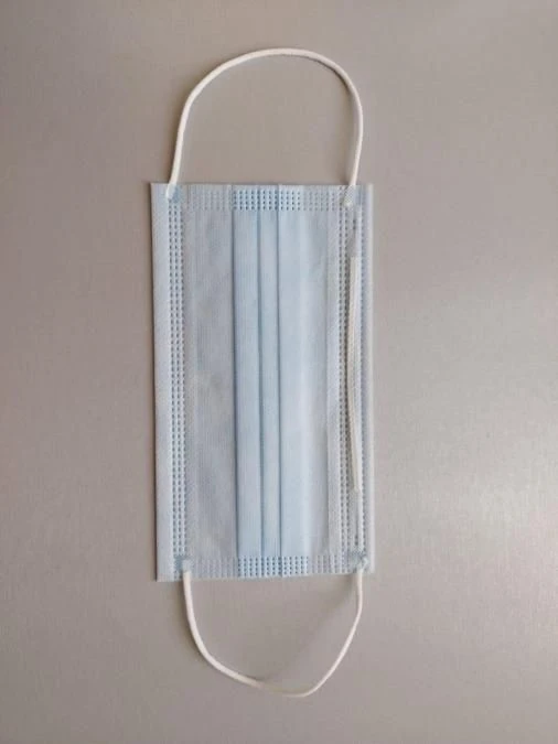 Medical mask three-layer nonwoven mask, disposable, spunbond/spunbond/meltblown with earflaps, size 175 mm x 95 mm, disposable,
