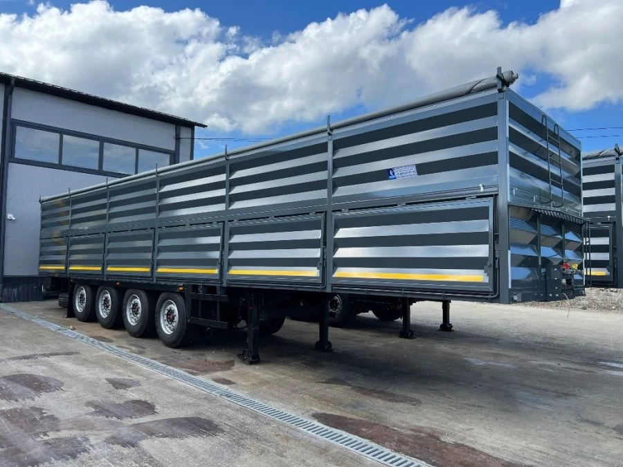 Semi-trailer grain carrier 588536 with axles PLANT 1205-2410002 (disc brakes), pneumatic suspension, tyres KAMA