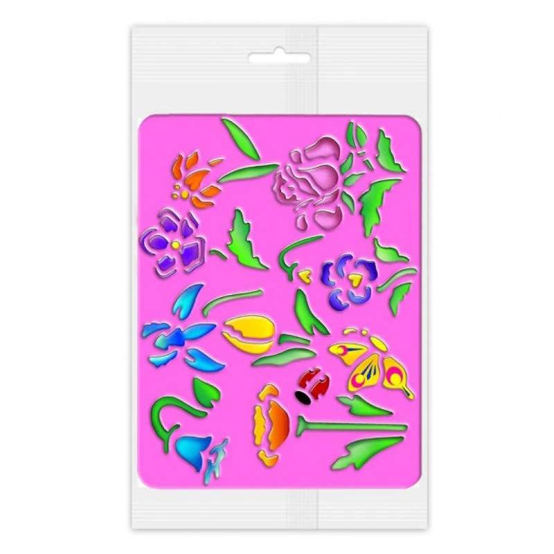 Contour colouring stencil, STAMM "Flowers"