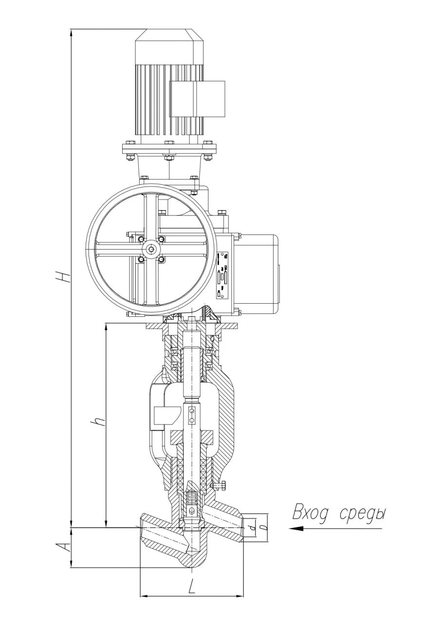 Stop/shut-off/shut-off-regulating valves KZ/KZR 105 series DN 10 to 65 mm, ?? to 25 MPa, medium temperature to 560?? under elect