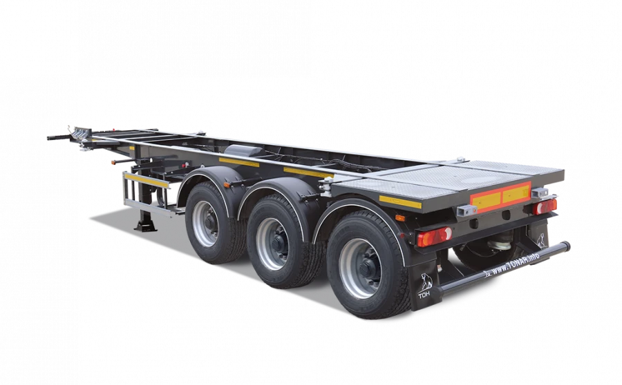 Semi-trailer-container truck TONAR mod. 99883 with axles produced by TONAR mod. 90422, 90431