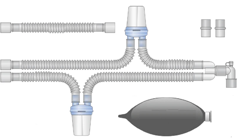 Respiratory devices for joint use with anaesthetic and resuscitation equipment, version: p