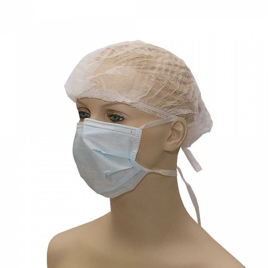 Medical mask of nonwoven materials non-sterile "GEXA" (two-layer, with ties, blue)