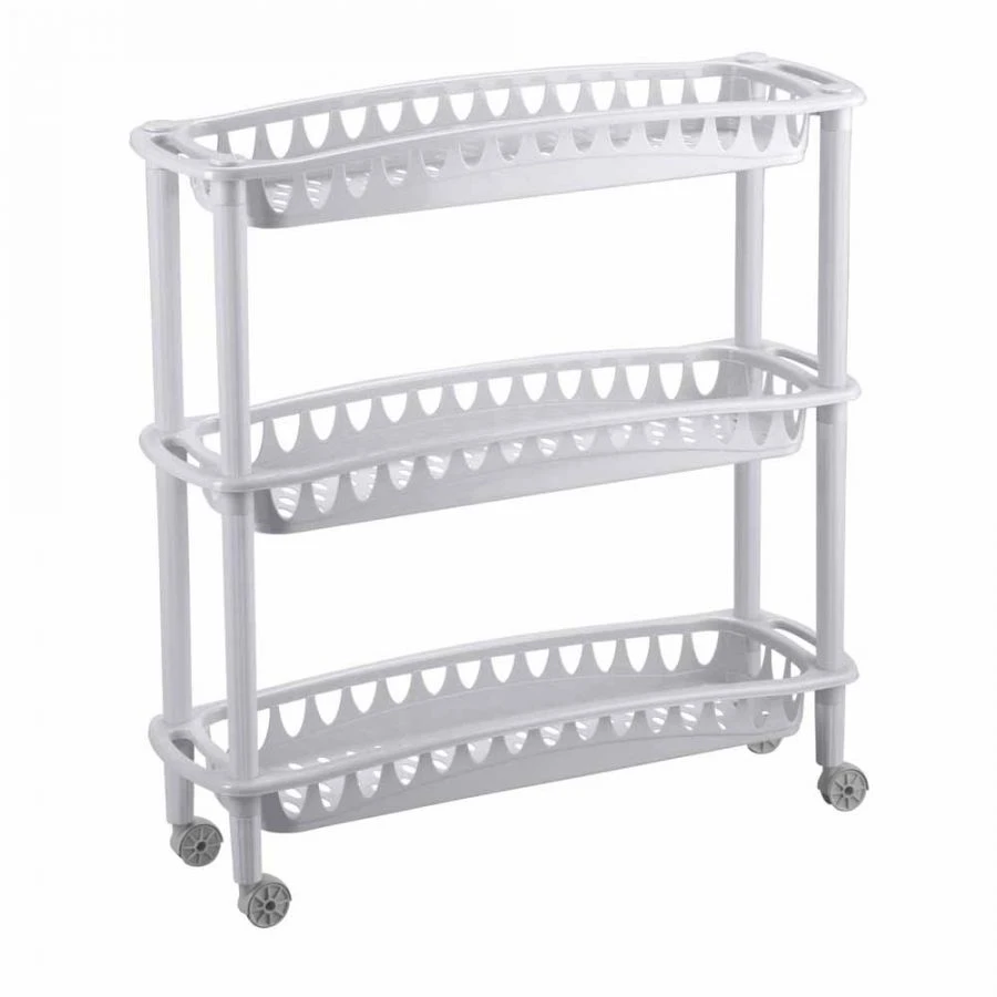 4312415; Narrow shelf unit "JULIA" 3 shelves 590X180X610 MM (light grey)