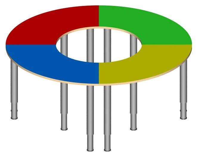 Table model "Ring" on adjustable legs, article no. 24946
