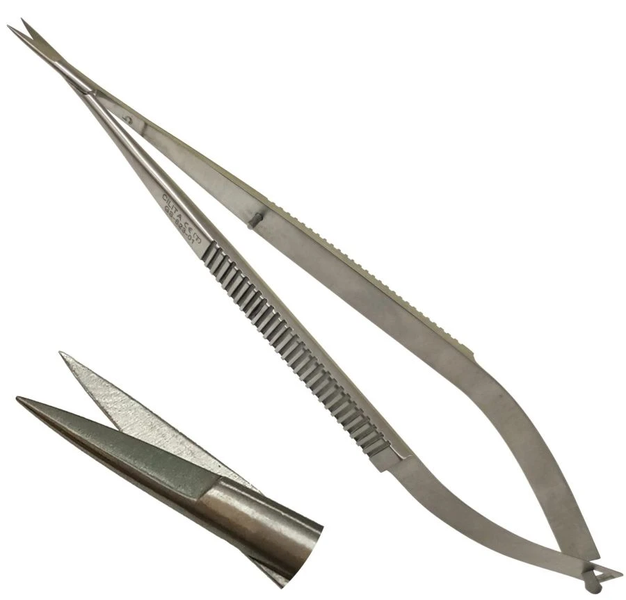 CYLITA surgical instruments with cutting and percussive sharp (cutting) edge: Microsurgical scissors.