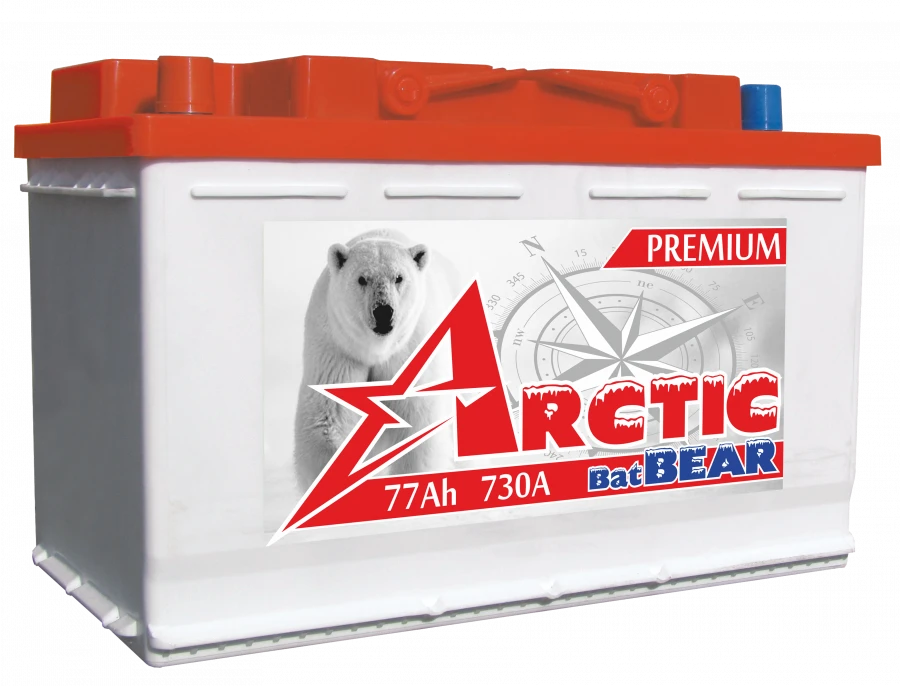 Lead battery for starting piston engines 6ST-77LB "Arctic BatBEAR"