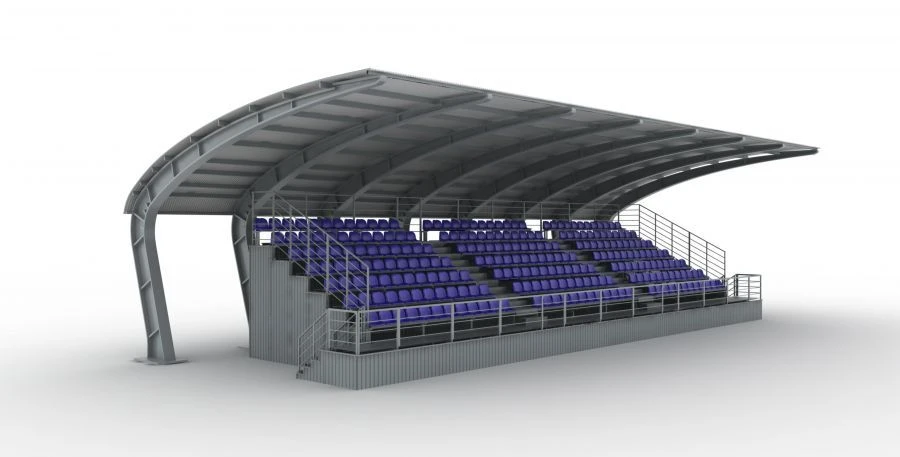 Fast-erecting tribune with canopy and elevation type "TMSBNP"