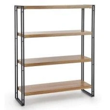 Wooden floor shelving unit