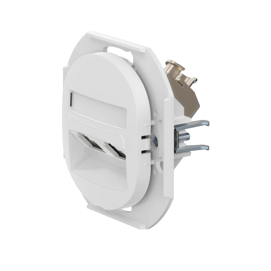 CADUCEUS ALING EON Flush-mounted double computer socket with Keystone RJ45 8P8C cat.6 FTP modules, white, art. no. E615S.0
