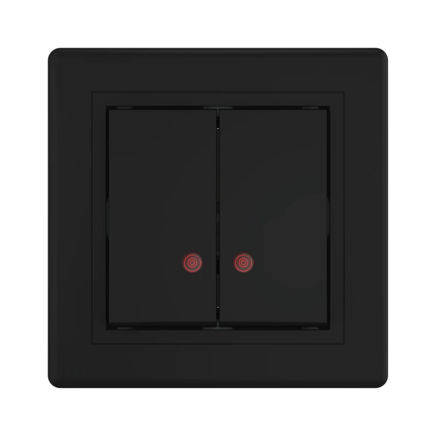 CADUCEUS ALING PRESTIGE Flush-mounted two-way switch with indication 10AX, 250V~, black (soft touch), article no. 626.E.