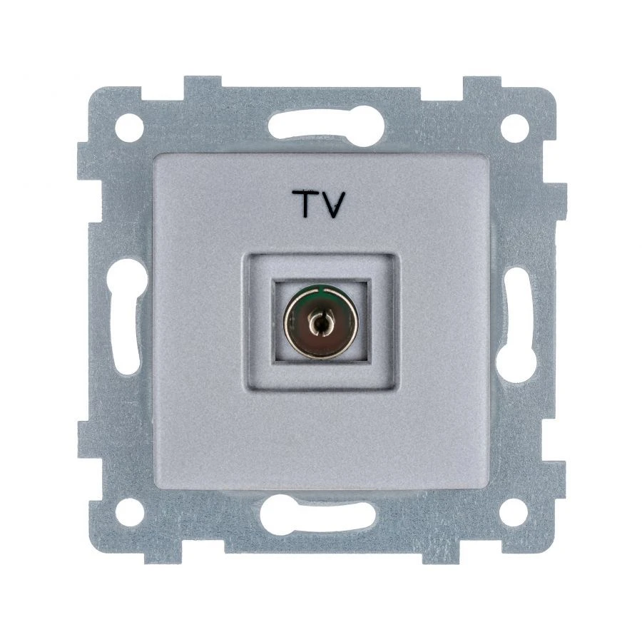 "MARIA" Low-voltage socket mechanism TV socket. ???1-457 "aluminium"