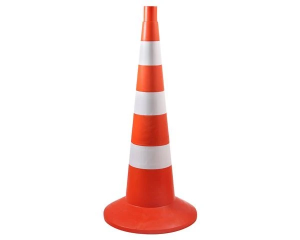 DK-750/W2 Road cone with 3 white s/o stripes of Ib class according to GOST 80 mm each