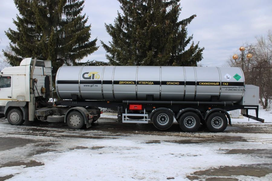 Semi-trailer-tanker PPTSTU-3, type P3, modification 96833-0000010-06. Axle unit AGOS-3-GT7-00.00.000-01 or axle unit BPW