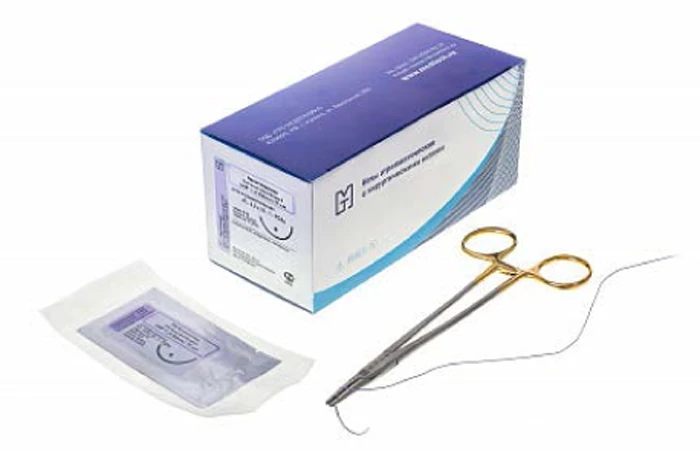 Atraumatic needle with sterile surgical thread