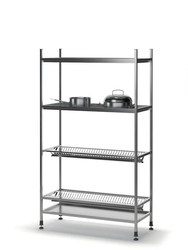Stainless steel plate and glass rack SKPTS