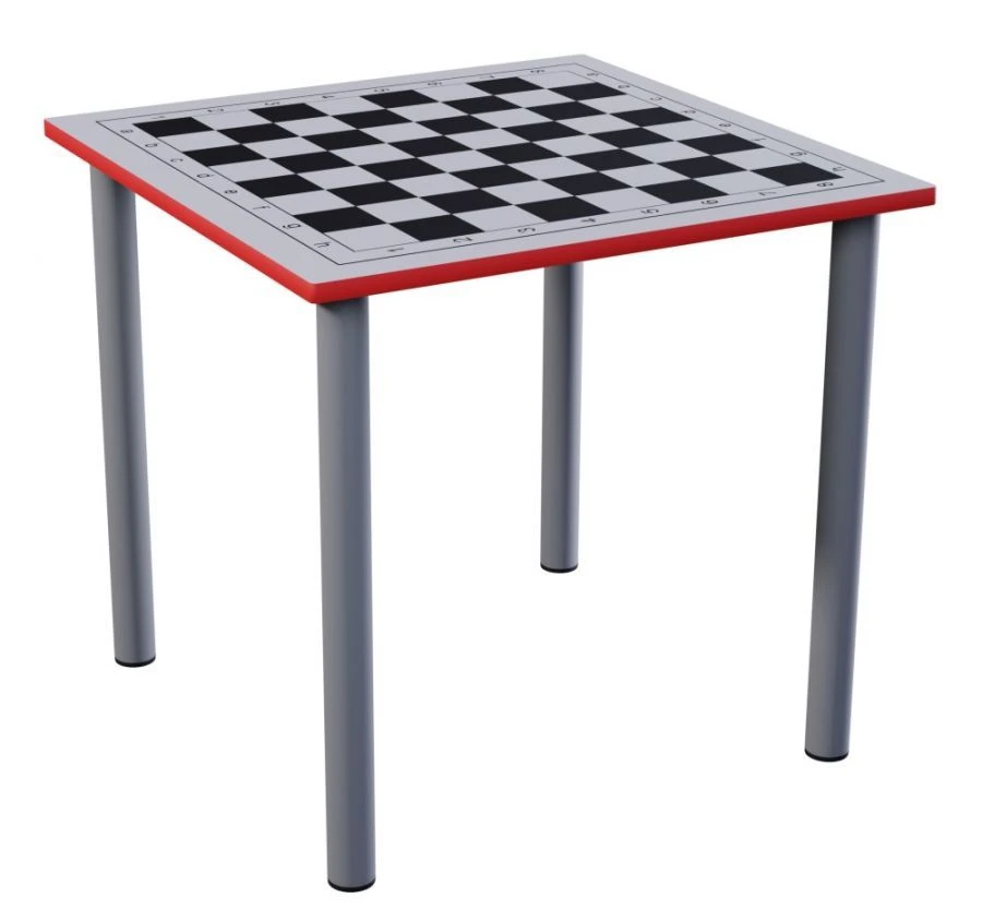 Non-adjustable 2-seater metal-framed chess table, article no. 95702-001
