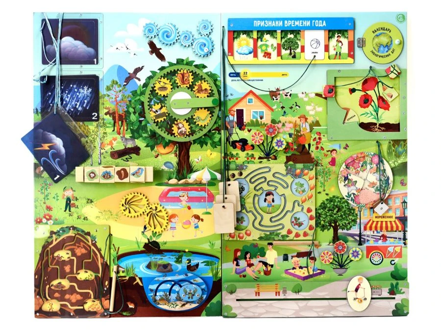 Bisiboard (didactic panel) wall mounted SUMMER. Series ECOLOGICAL EDUCATION