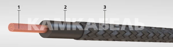 Single-core flexible power wires with copper core, with rubber insulation and sheath, for rated alternating voltage 1500