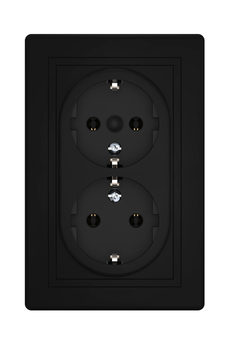 CADUCEUS ALING PRESTIGE Flush-mounted double earthed socket with plastic base 16A, 250V~, black (