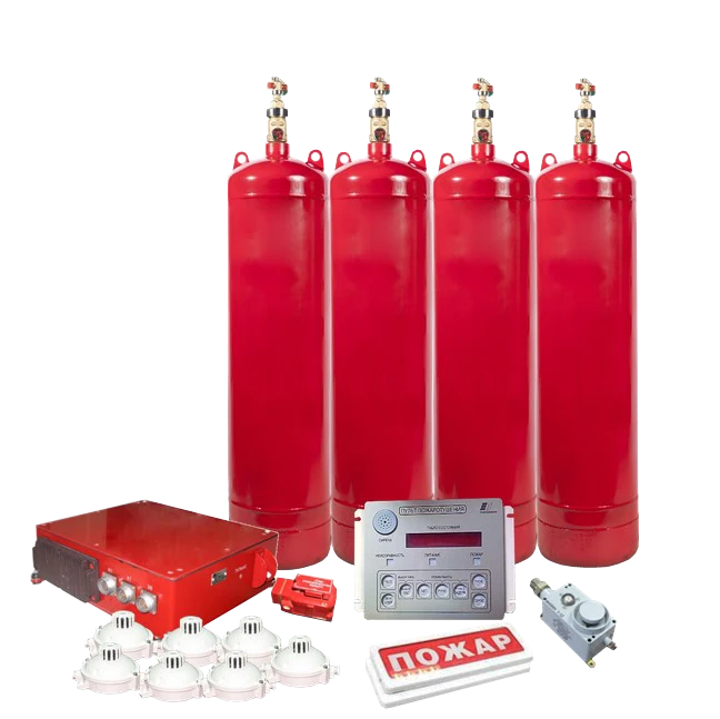 Automatic gas fire extinguishing system "Raduga-5MG" for electric locomotives (locomotives)