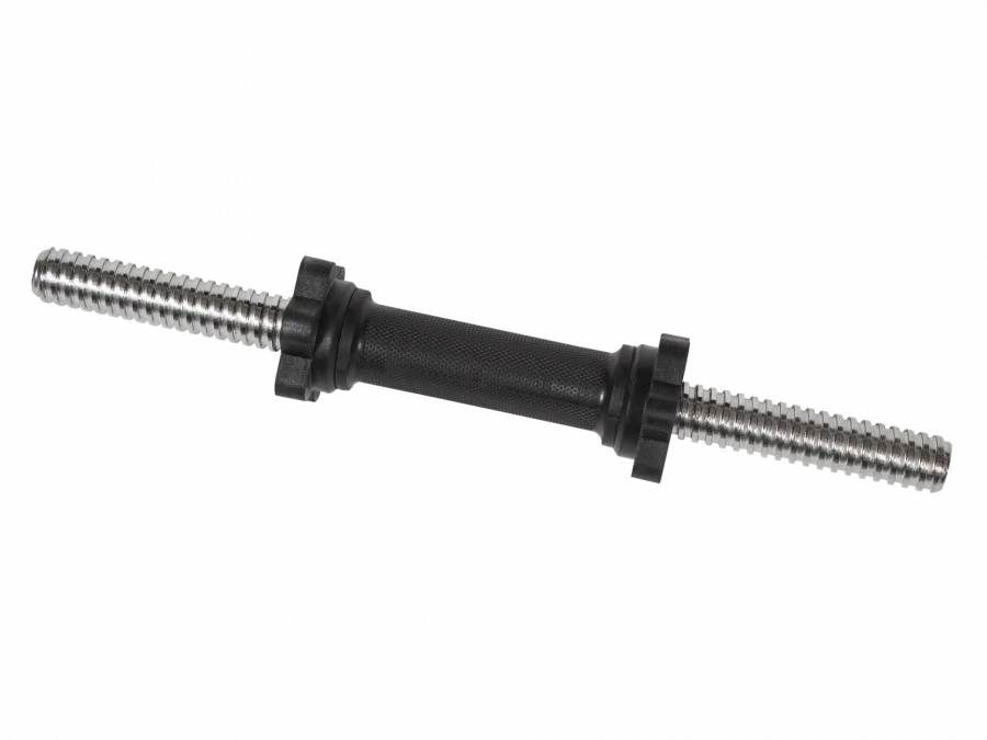 MB-BarM25-400B Dumbbell bar, chrome-plated, length 400 mm, lock - Vader nut with 25 mm thread, non-rotating rubberised p