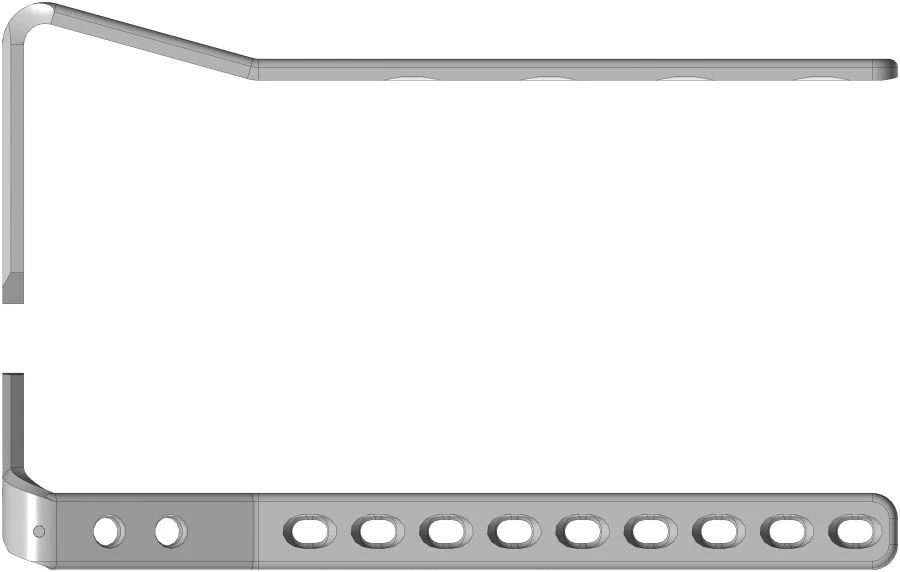 90 degree angle 90 degree blade rotary plate for medial condyle of tibia with limited contact (length