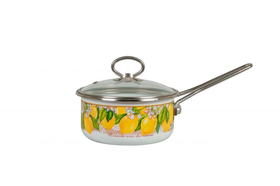 Cylindrical bucket with lid and stainless steel handle; 1, 1.5 litres
