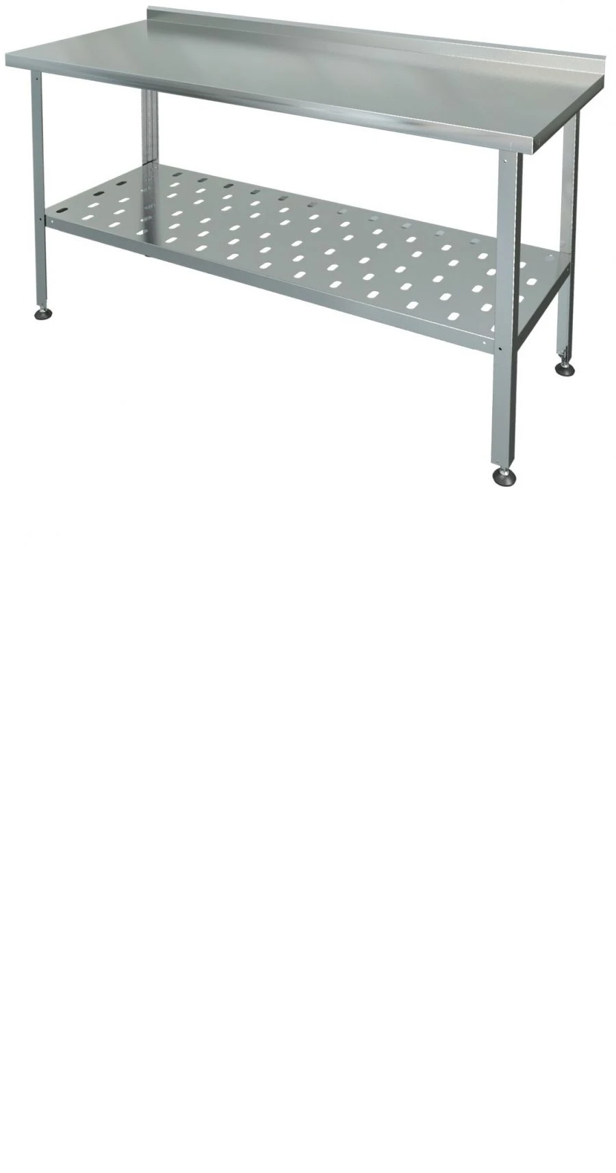 Cutting table with perforated shelf SRP-...-PR