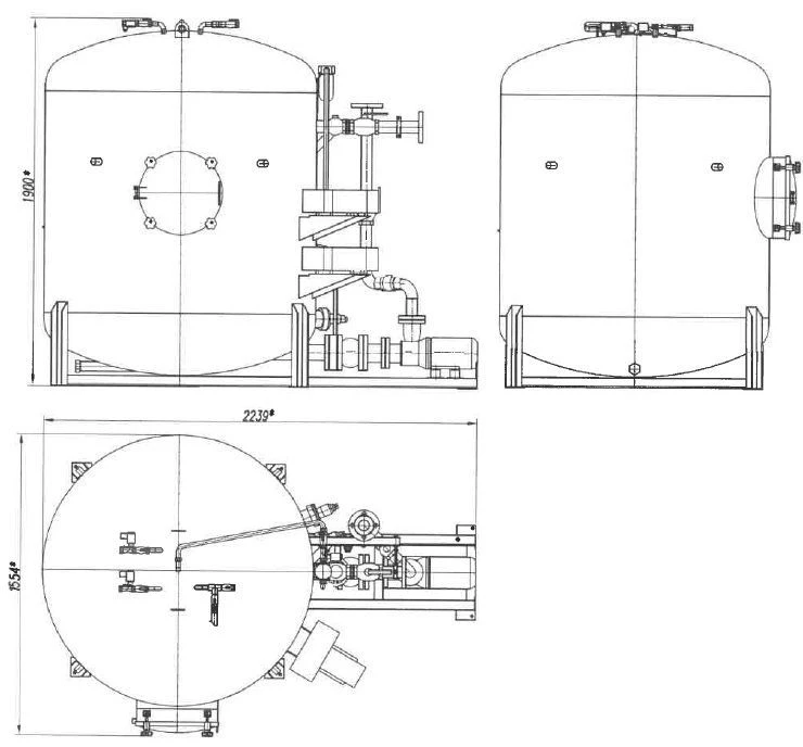 Vacuum wastewater collection unit with a tank "UV-C "INEMA" - 2500-02"