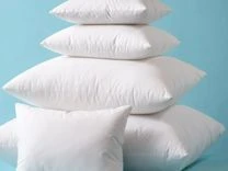 Pillows for adults made of cotton, blended fabrics with synthetic filling, "swan down", blended fibres.