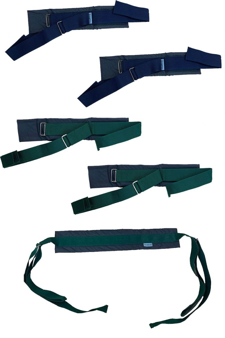 Set of soft fixation straps with frames (2 arms, 2 legs, 1 hip)