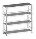 Single-sided shelving unit 900x300x1152 mm