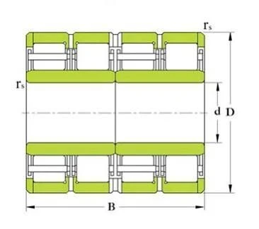 Four row deep groove roller bearing with short cylindrical rollers 442776XM