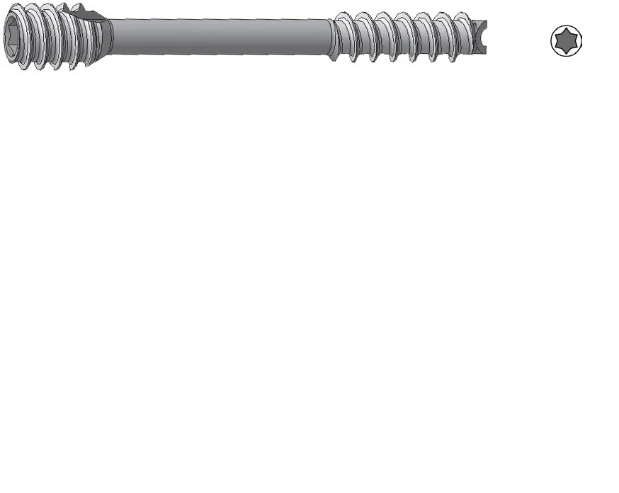 Cannulated compression screws Ø 3,0/4,0 mm, length from 14 mm to 50 mm, 2 mm pitch, Nos. 418.2XX.