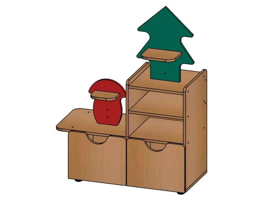 Shelving unit (left) ''P-St-1'' from set ''Polyanka'' / SZh39