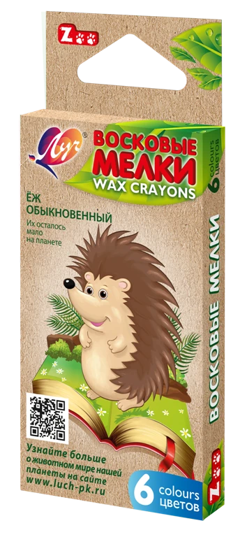 Wax crayons "ZOO" 6 colours.