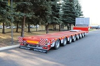 Semi-trailer low-bed semi-axle trailer, com. nam. 9942D7 (modifications c 9942D7-00 to 9942D7-10), on axles 9321115.00.000 or on