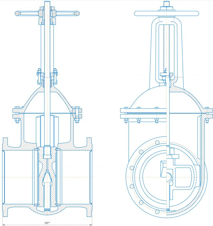 Parallel cast iron gate valve DN 300