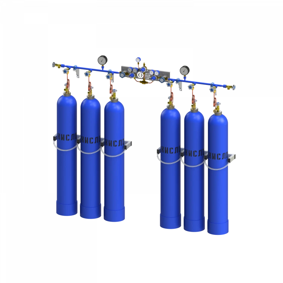 Automatic oxygen by-pass ramp for six cylinders RPAK-6-6