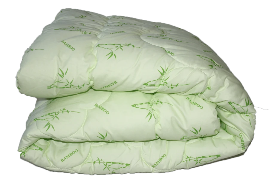 Blanket for adults with a top made of mixed fabrics with synthetic filling.