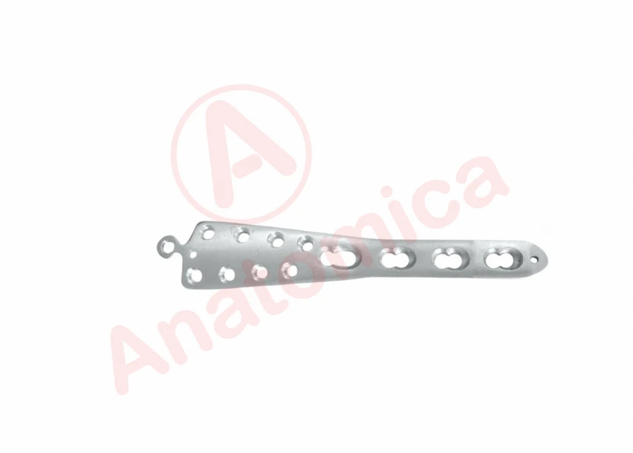 Medial condyle plate for tibia with angular stability with limited contact