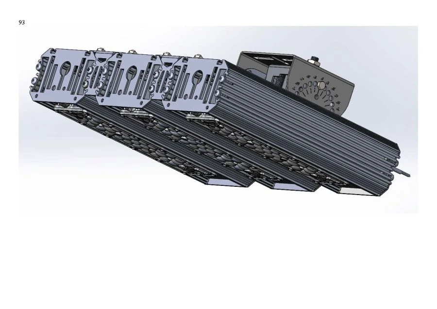 LED luminaire "Industrial Design MTM IoT" series CUBIC 180 Three modules Connection from sides 180 degrees Mounting CUB 17